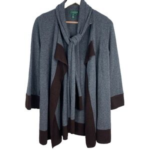 Lauren Ralph Lauren Cardigan P Wool Cashmere Scarf Equestrian Old Money Luxury
